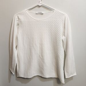 Cruciani Sweater with Textured Geometric Pattern Sz. 42, Medium (Pit To Pit 17")